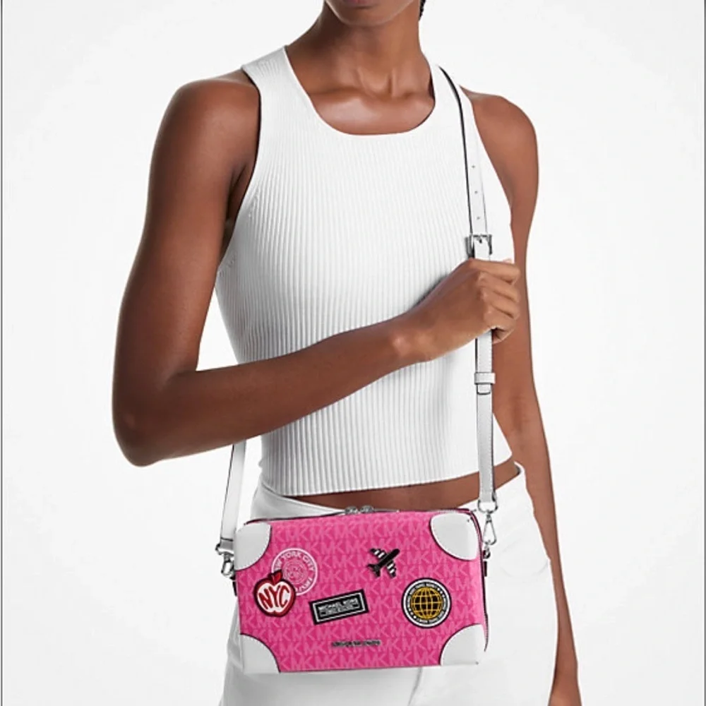 Michael Kors Jeanie Small Embellished Signature Logo Crossbody Bag